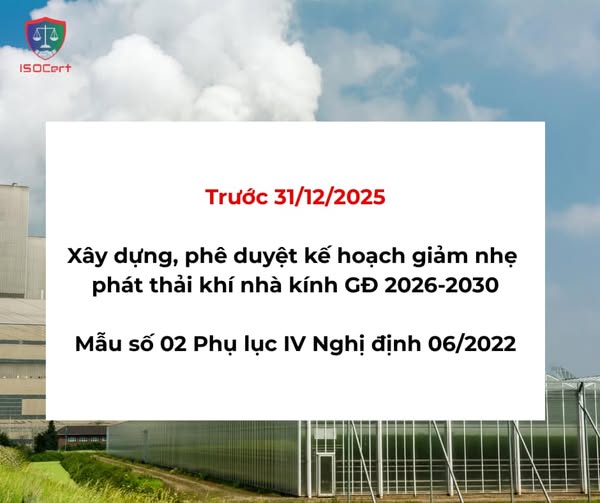 KẾ HOẠCH GIẢM NHẸ PHÁT THẢI KHÍ NHÀ KÍNH TRƯỚC NGÀY 31/12/2025
